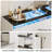 White 8 Drawer Dresser with LED Lights, Glass Top Bedroom Storage Dresser-550651216
