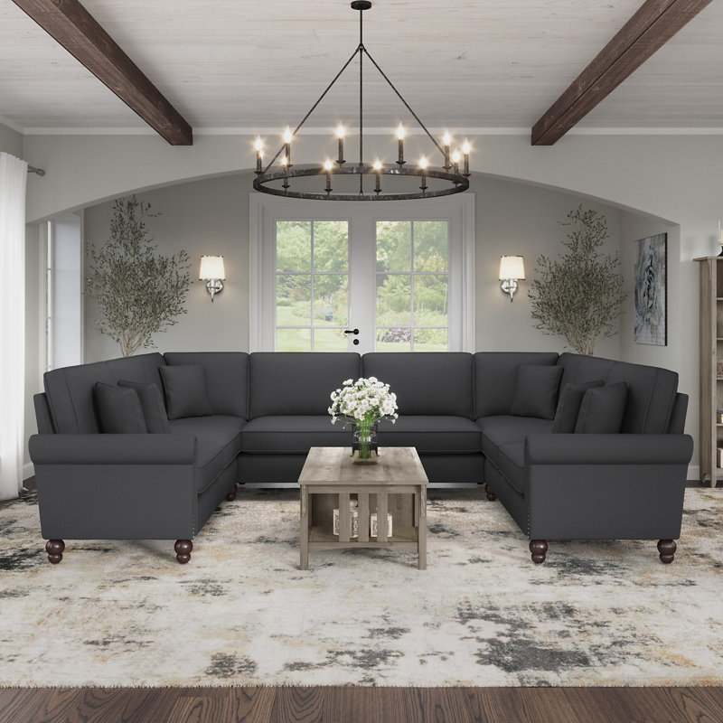 Canapé modulaire Atifah, Gris anthracite, H 36 po x l 125 po x P 99,01 po