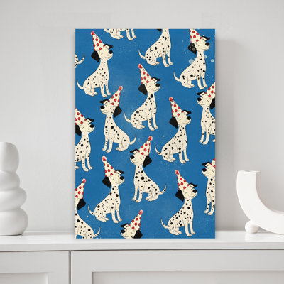 «Vintage Birthday Dogs», art mural moderne minimaliste abstrait