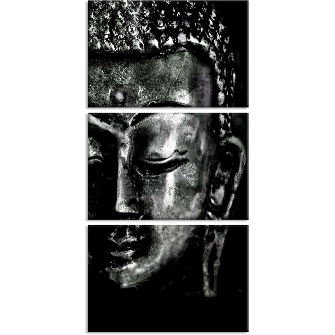 3-tlg. Leinwandbilder-Set Grey Buddha