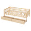 Lit de jour simple naturel avec tiroirs de rangement - Améliore l'organisation des pièces L'espace de tiroir supplémentaire maximise la capacité-1846467476