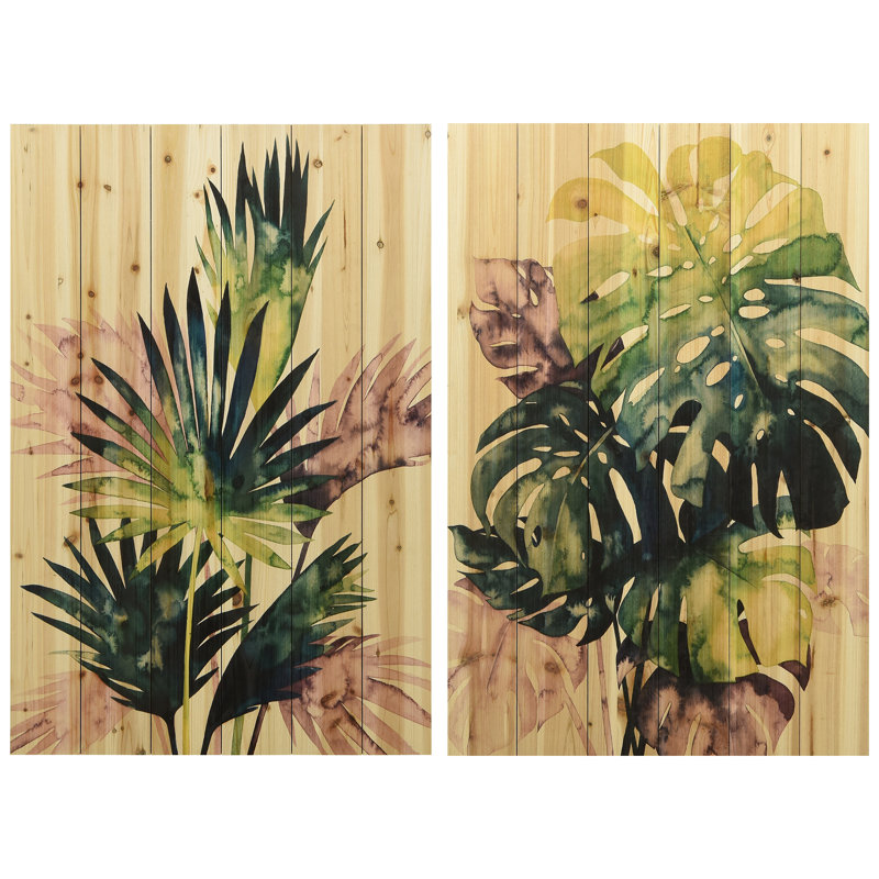 Twilight Palms III & IV - 2 pièces, impression sur bois