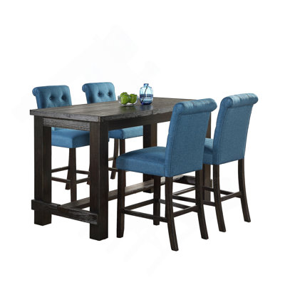 5-Piece Wood Counter Height Dining Set For Dining Room