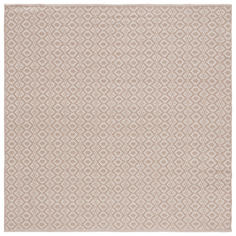 Alieu Hand Woven Cotton Ikat Rug, Square 6'