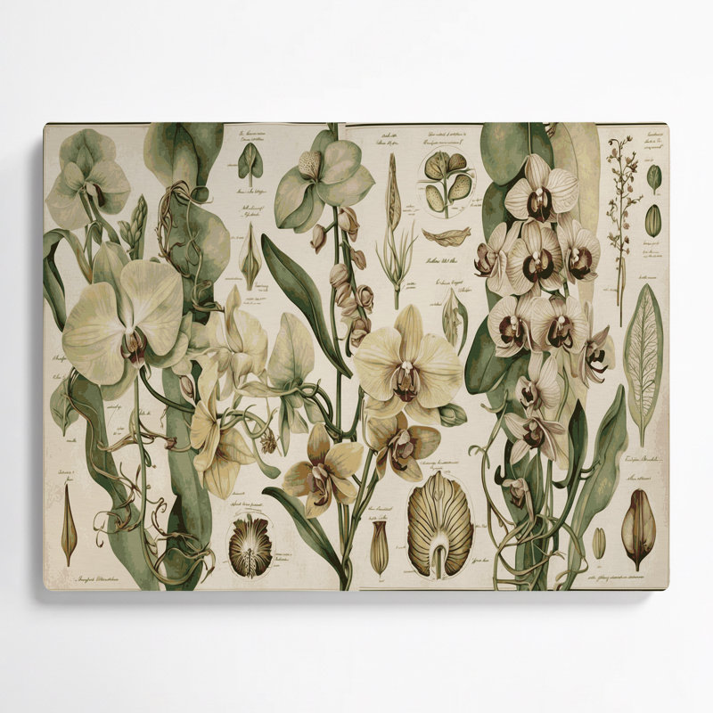 «Botanical Vintage Botanical Illustration», art mural en métal beige, H 20 po x l 24 po