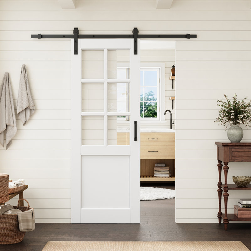 Porte standard 32 "x 80" en verre manufacturé 6-Lite, 32" x 80"