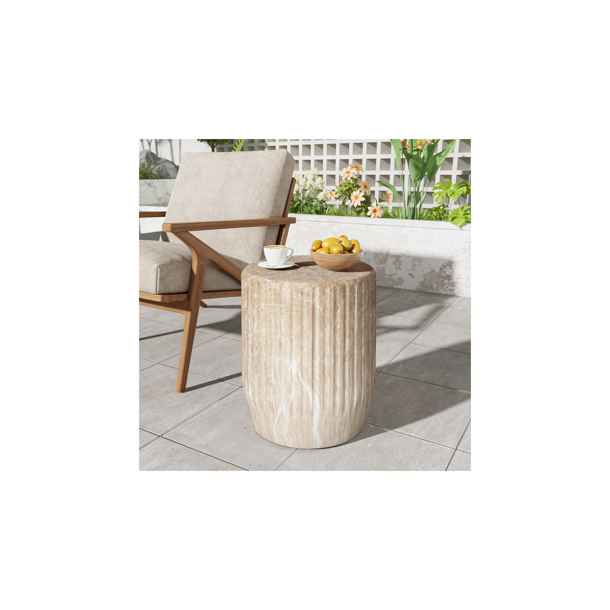 Magnus Modern Outdoor Side Table, Gold