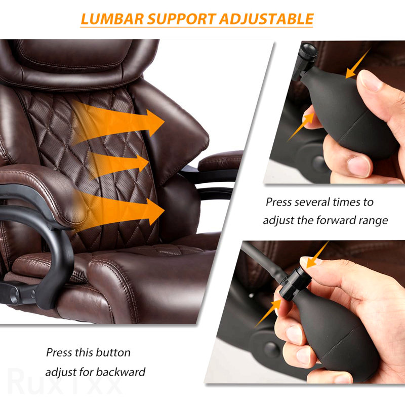 500lbs Big And Tall Office Chair For Heavy People, Executive Office Chair, With Wide Spring Seat Computer Desk Chair, 360 Swivel Home Office Desk Chair