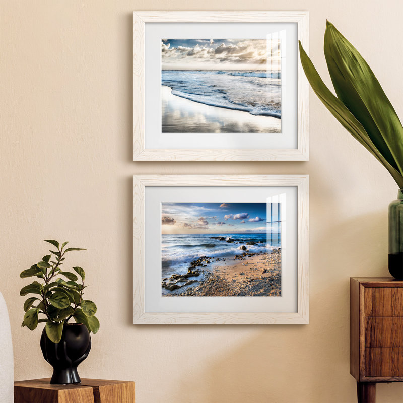 Endless Horizon - Ensemble de 2 cadres photo sur papier, Papier encadré blanc, H 20 po x l 34 po x P 1,5 po