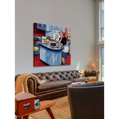 " First Cake " by Stevan Dohanos Painting Print