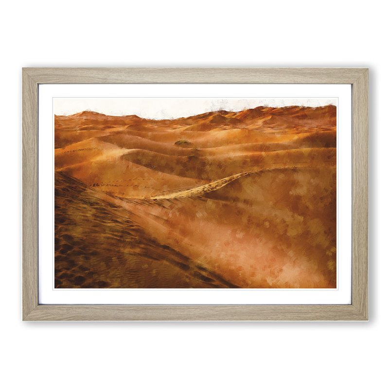 Sand Dunes in Morocco - Picture Frame Graphic Art, Oak Framed, 27cm H x 36cm W x 2cm D