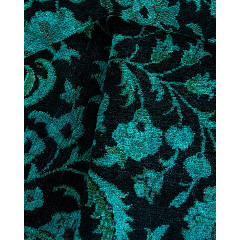 Tapis noué à la main de conception unique Chimel - noir