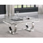 Monroe 47.5" Rectangular Marble with Double Pedestal Coffee Table 