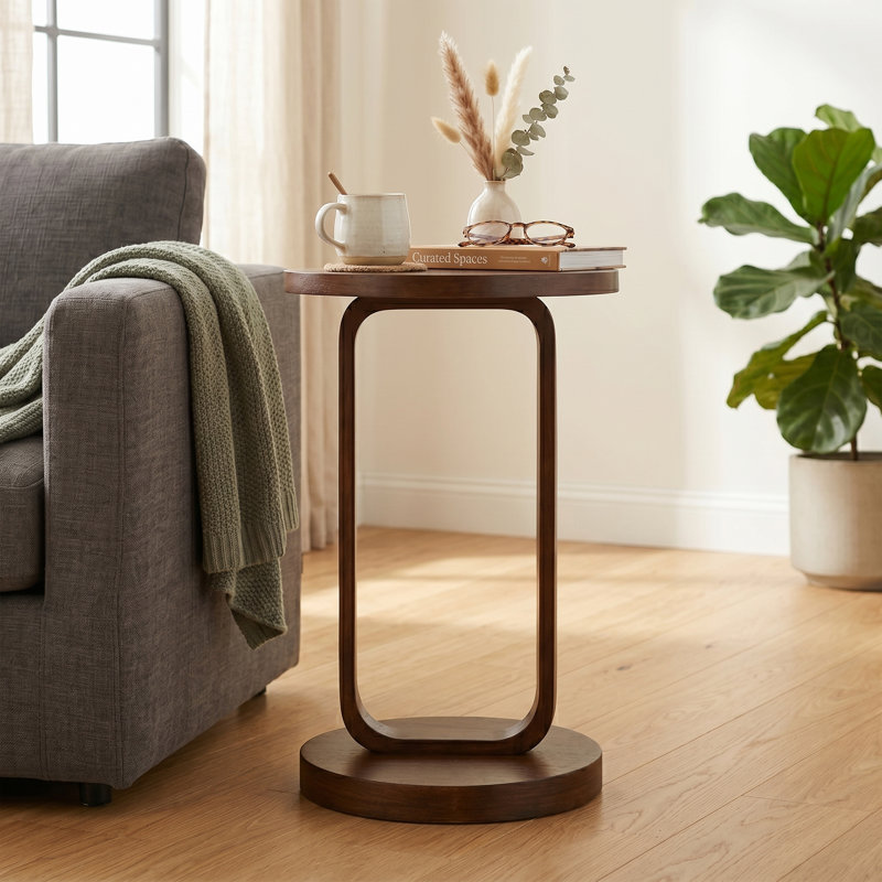 Table de bout Farmhouse Minimalist, Brown Wood