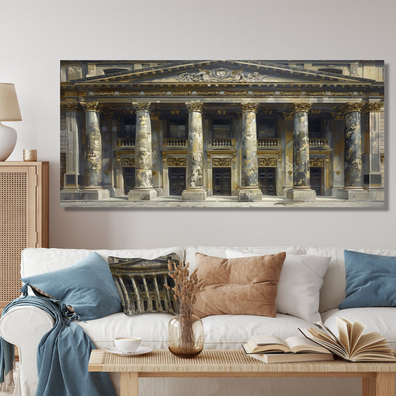 Or gris architecturale Marvel Banks - Banks, impression d'art mural, Toile tendue, H 28 po x l 60 po