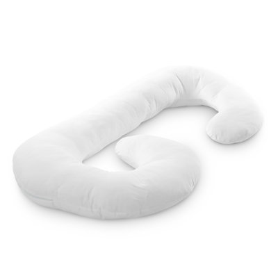 Casey Hypoallergenic Down Alternative Total Body J Shaped Plush Fibre Pregnancy Pillow