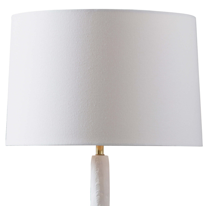 Elegant Hope 28" White Table Lamp with Linen Shade and Brass Accents