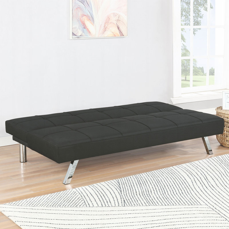 Upholstered Tufted Convertible Sofa Bed, Black