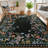     Floral Vintage Washable Black 5X7 Area Rug with Non Slip Backing - Low Pile Durable Carpet for Living Room, Bedroom, Dining Room or Office Decor-1956344212