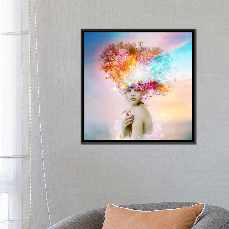 « sucré-salé », impression sur toile, H 18 po x l 18 po x P 1,5 po, Toile avec cadre noir, Pas de tapis