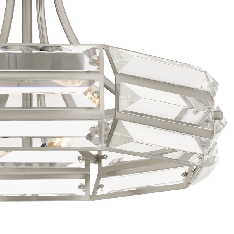 Esmon 4-Light Brushed Nickel Semi-Flush Mount Light, Nickel brossé