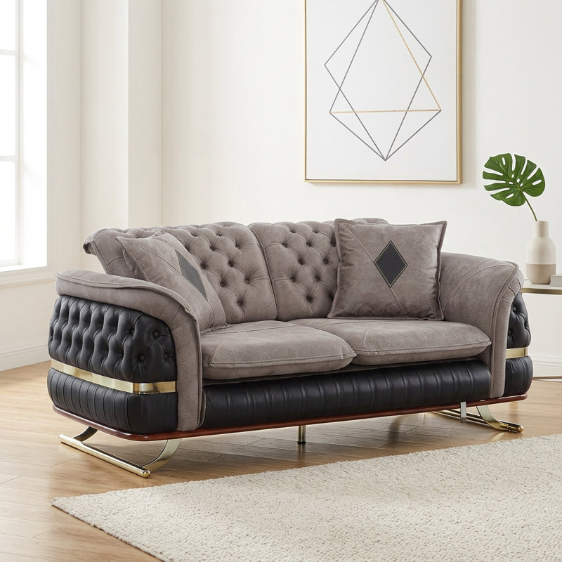 Causeuse Gfield Luxury, Brun, Doré