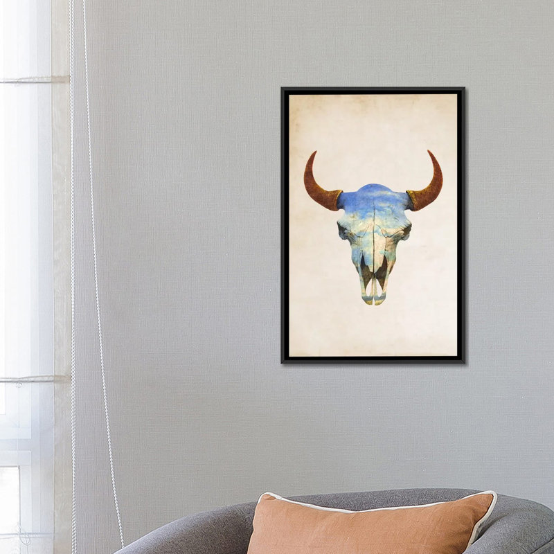 « big sky portrait », impression sur toile, H 26 po x l 18 po x P 1,5 po, Toile avec cadre noir, Pas de tapis