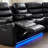 3-Piece Manual Reclining Sectional With LED Lights, Bluetooth Console And Drop-Down Table - Faux Leather Sofa-117045784