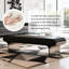 Banc de bout de lit 47,24 po en acier inoxydable noir et argent pour un usage domestique-1282354010
