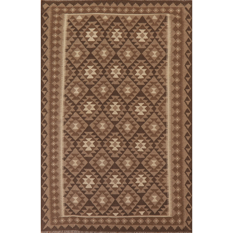 Tapis oriental réversible en laine Kilim 5 x 8 po