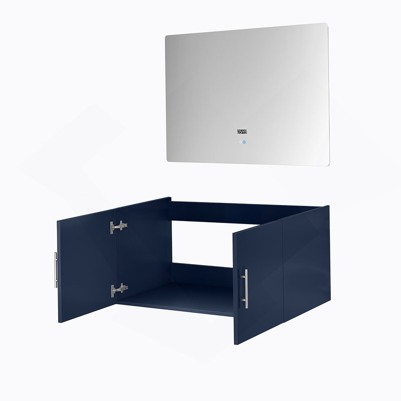 Meuble-lavabo de salle de bain 36 po X P 22 po D et 36 po Miroir à DEL, Marine