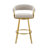 Robinett Modern Swivel Counter or Bar Height Bar Stool with Arms and Open Low Back in Metal and Faux Leather-729508079-729508077