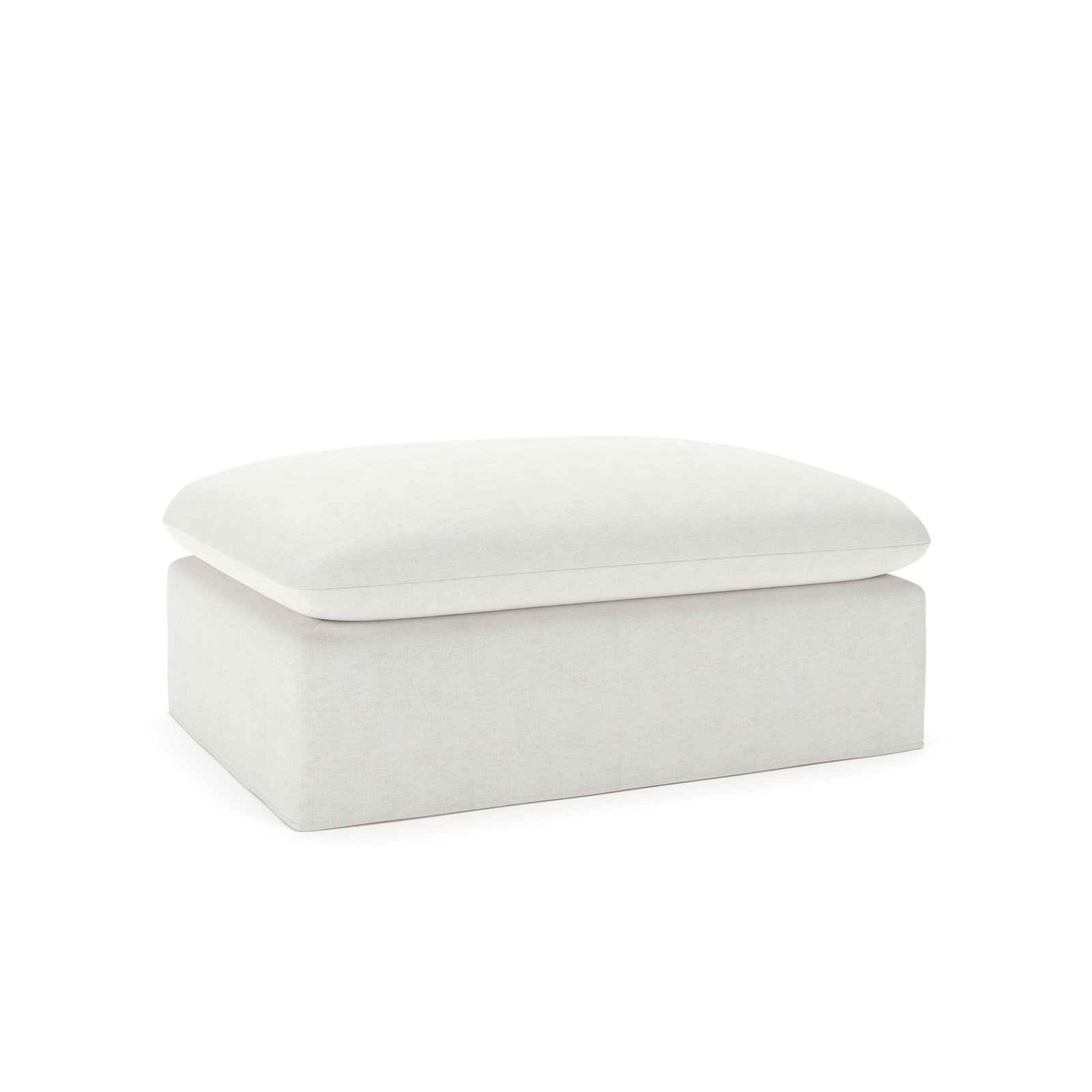 Luna Slipcovered Ottoman And A Half, Nomad Snow Crypton® Chenille