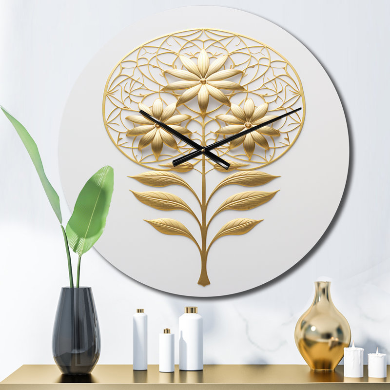Horloge murale Rashpal - Abstract Botanicals, Moyenne