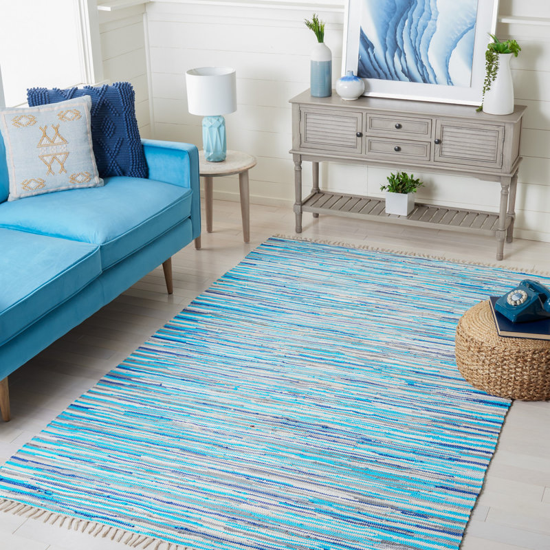 Marisela Rug Hand Woven Cotton Striped Rug, Rectangle 9' x 12'