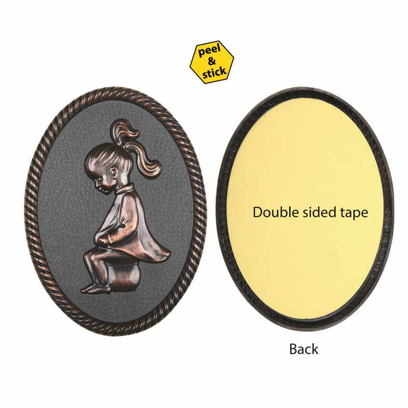 Figurine décorative de fille, H 0,2 po x l 4,33 po x P 5,91 po, Bronze
