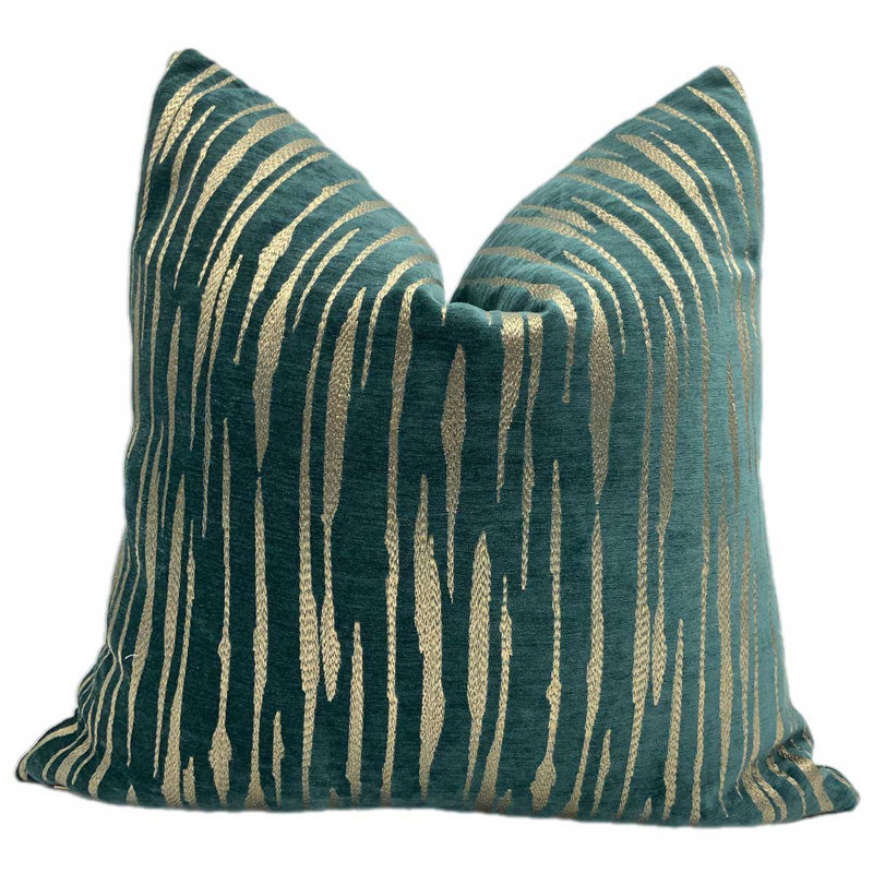 Dia Square Pillow Cover & Insert, Teal