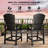 Outdoor Recycled Poly Adirondack Barstools With Connecting Tray, Patio High Adirondack Chairs for Deck, Backyard, Balcony, Outdoor Bar Height AdirondackChairs Set of 2-43203390