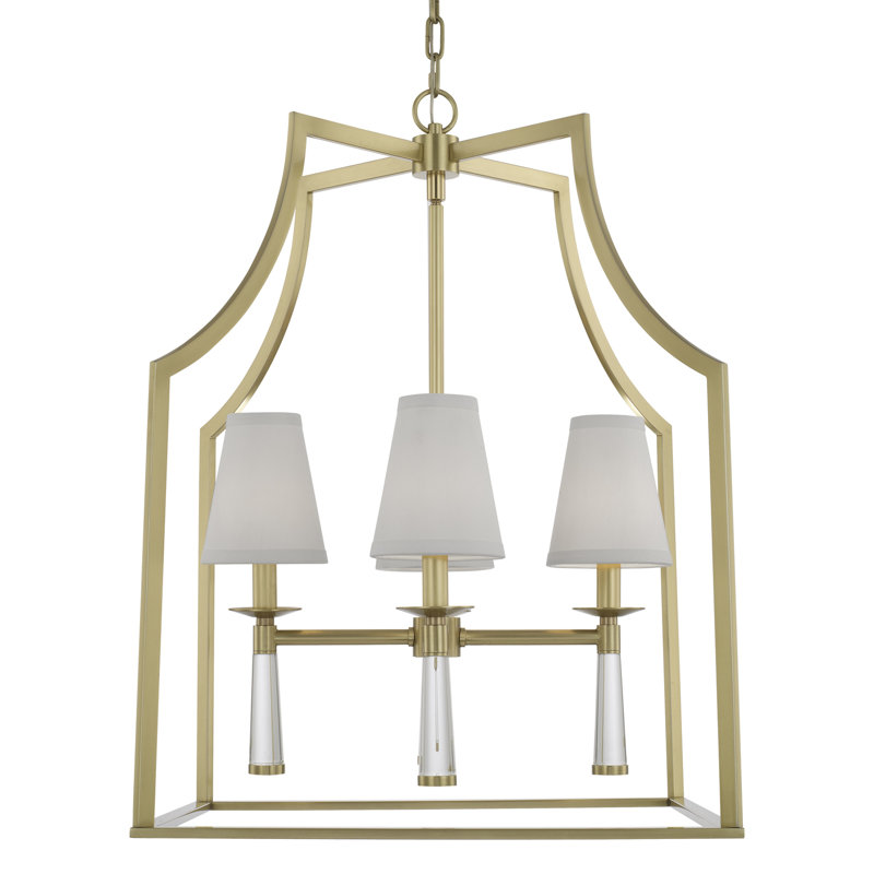 Baxter 4 - Light Chandelier, Aged Brass