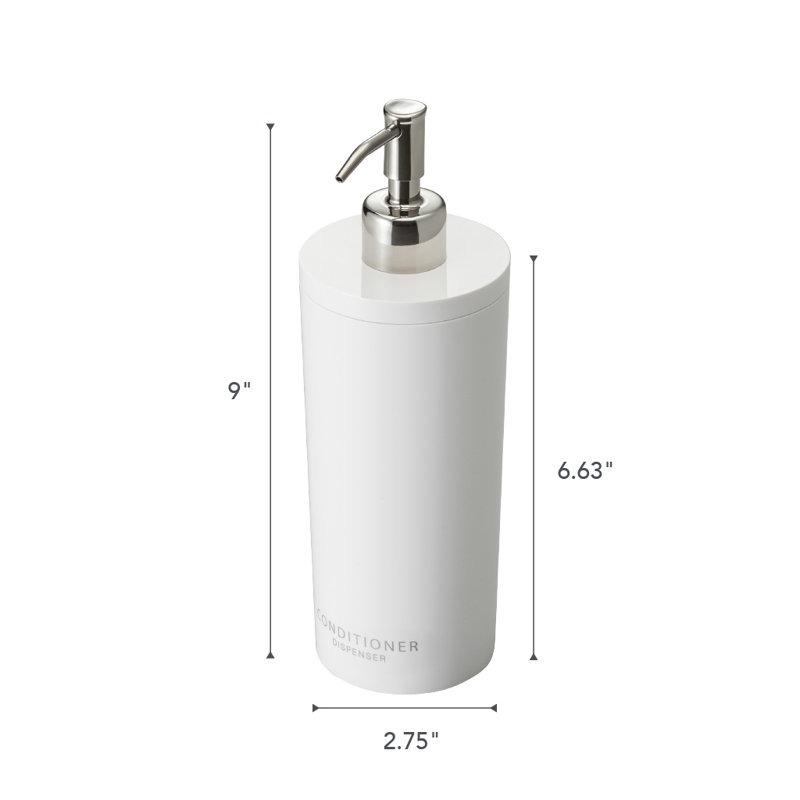 White ABS Plastic Round Conditioner Dispenser with Stainless Steel Pump