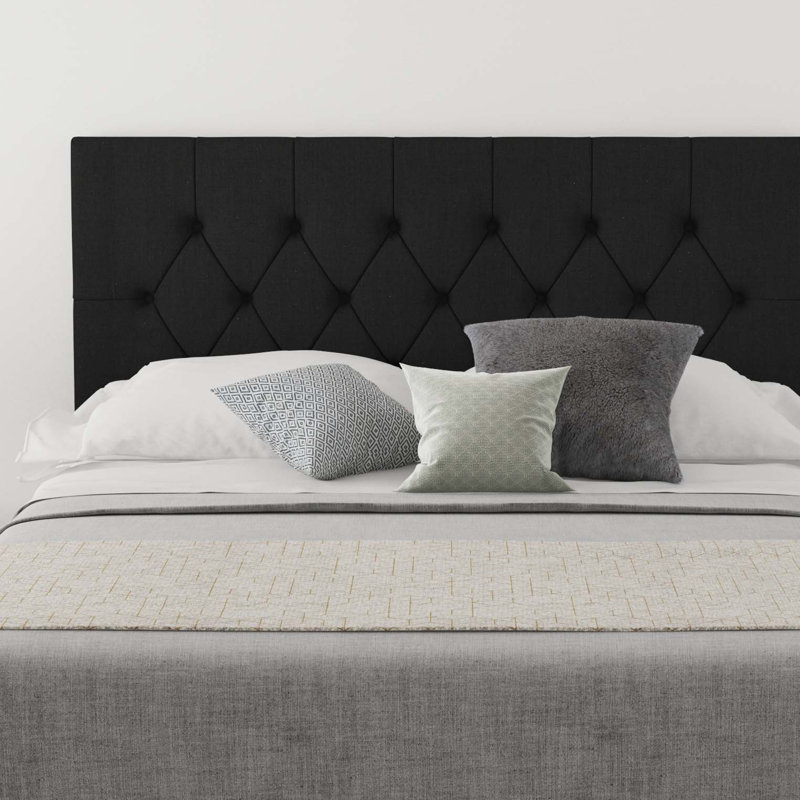 Talcott Upholstered Headboard, Kingsize (5'), Linen Ebony