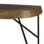 Table de canapé Hito 55In, pieds en métal noir, bois de Parota massif brun Live Edge