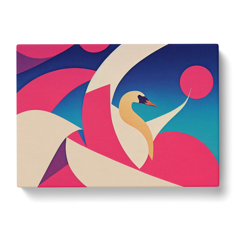 Swan Abstract Art Vol.3 - Wrapped Canvas, 40cm H x 60cm W x 3cm D
