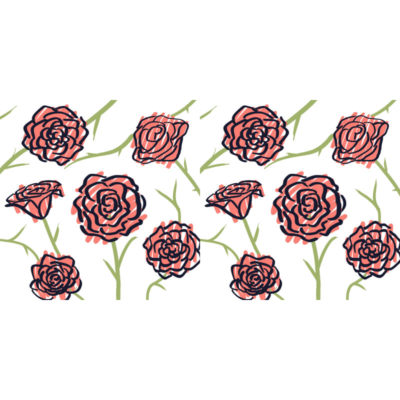 Housse de coussin d'extérieur carré Botanical Blooms, 18 po x 18 po, Corail