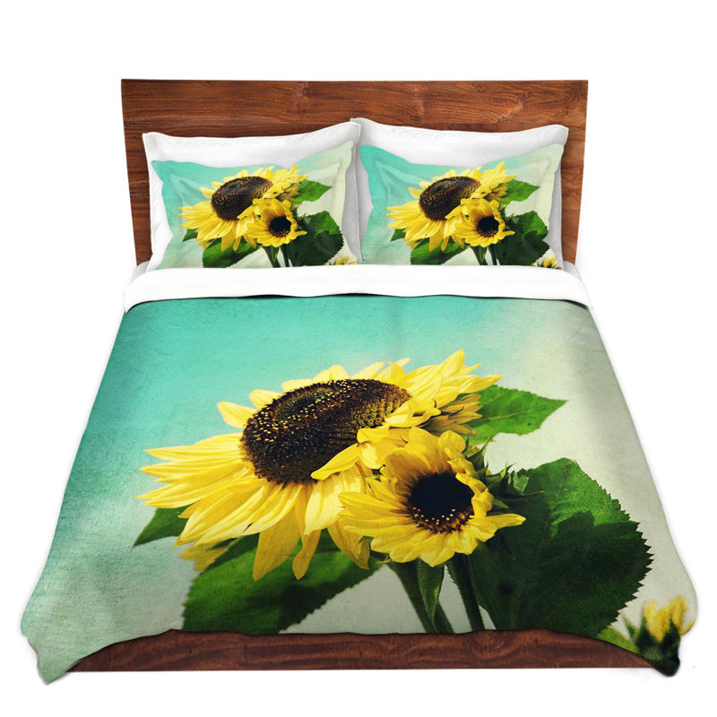 Ensemble de housse de couette à fleurs, 1 housse de couette grand + 2 taies standards