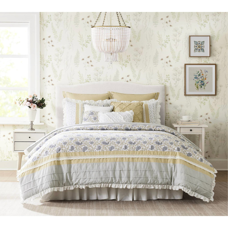 Édredon très grand - 9 pièces en coton jaune aube, Jaune