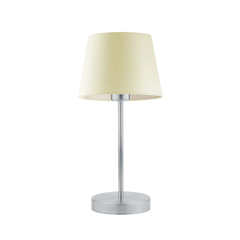 Arsens Metal Table Lamp, Silver, Ecru