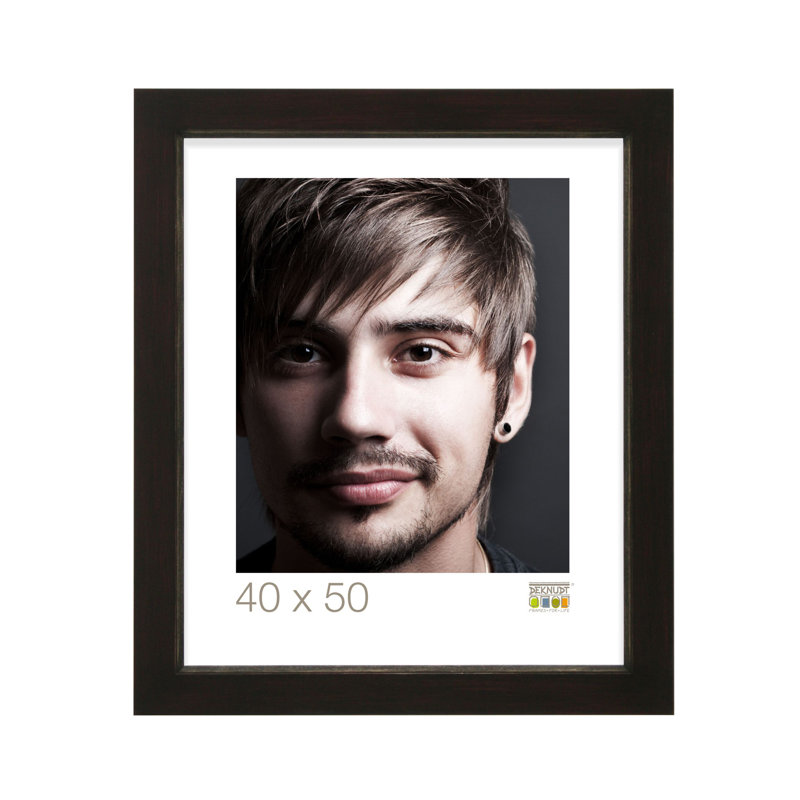 Encinal Black Wood Bevelled Picture Frame, 70cm H x 50cm W x 1.5cm D