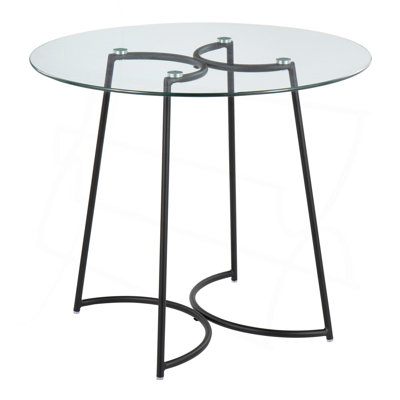 Cece Contemporary Dinette Table with Clear Glass Top by LumiSource