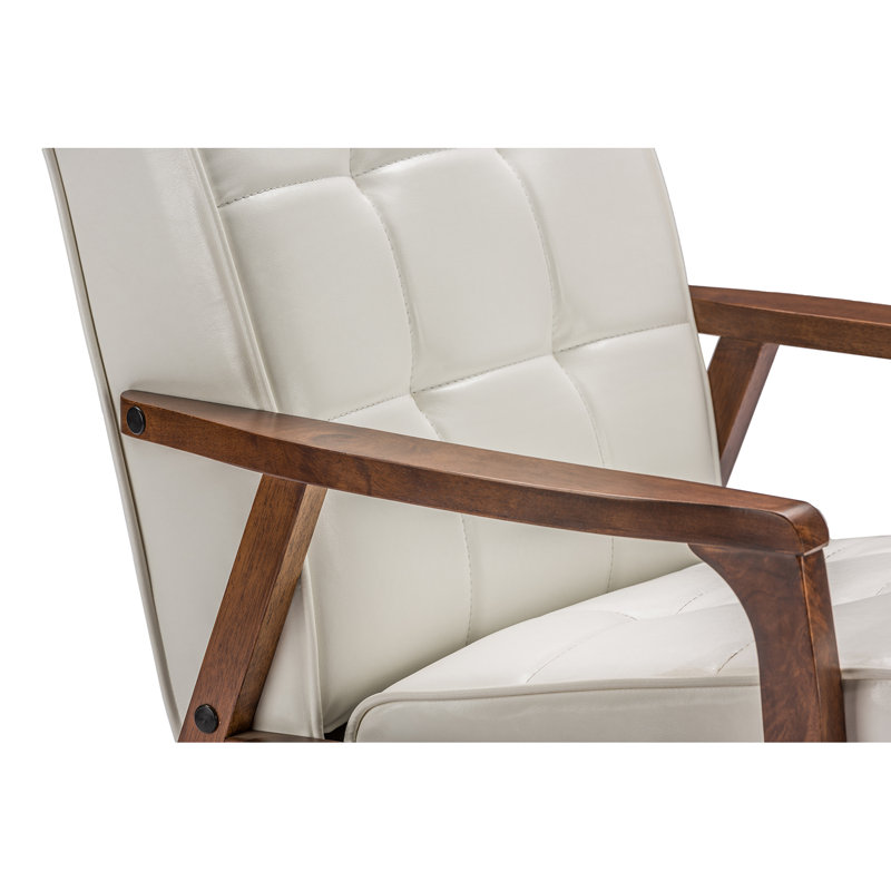 Fauteuil Dorchester, Simili cuir blanc
